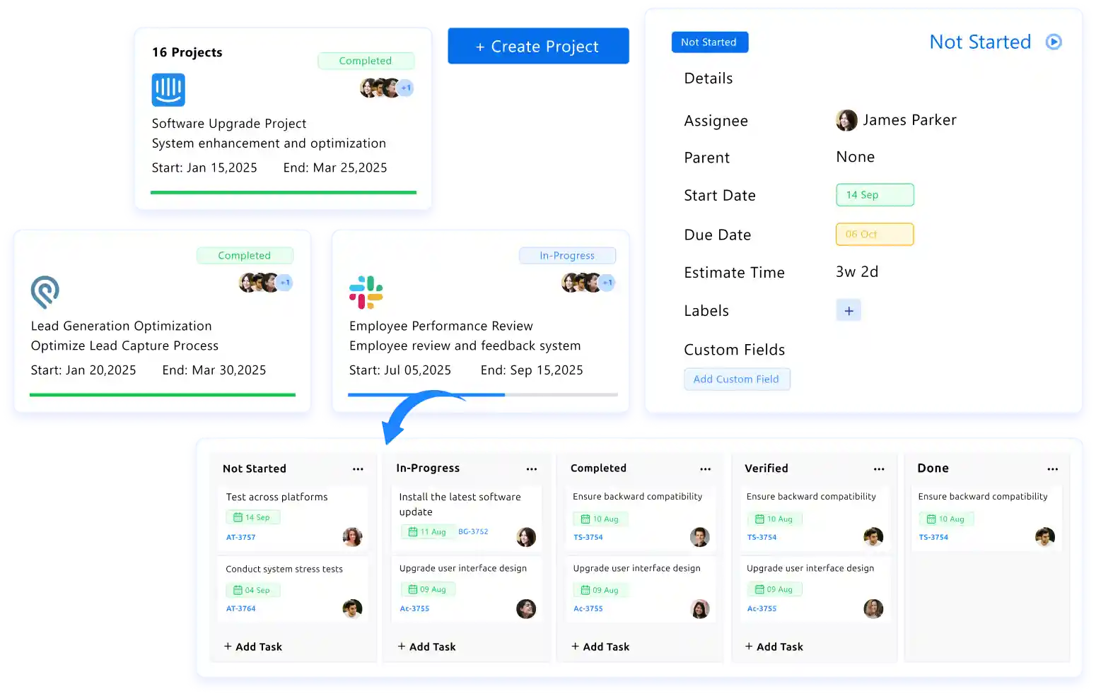 smart time planning dashboard